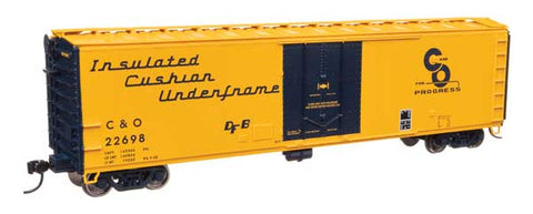 WALTHERS 50' PC&F Insulated Boxcar - Ready to Run -- Chesapeake & Ohio #22698