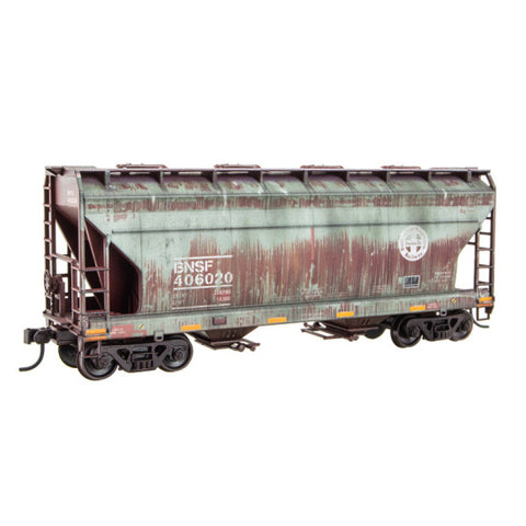 MICRO-TRAINS HO Covered Hopper, ACF 2-Bay Kit, BNSF #406020 (Weathered)
