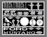 GOFER 1/24-1/25  Photo-Etch Ford Mustang Badges, Scripts and Parts
