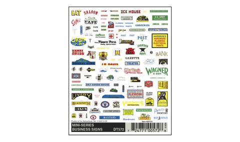 WOODLAND SCENICS Dry Transfer: Mini-Series Business Signs