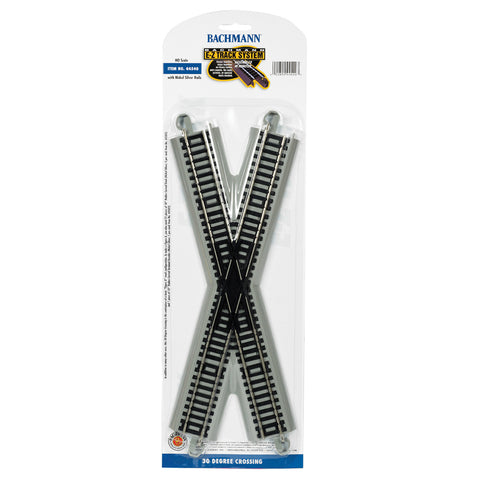 BACHMANN HO E-Z Track Crossing - 30 Degree (Grey Roadbed)