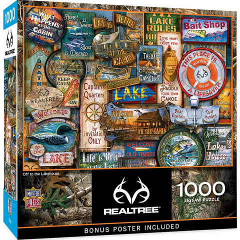 MASTER PIECES 1000-PIECE PUZZLE Realtree - Off to the Lakehouse