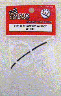 GOFER 1/24-1/25 White Plug Wire 2ft. w/Boot