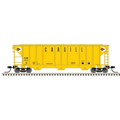 ATLAS N PS-2 4427 3-Bay Covered Hopper - Ready to Run - Master(R) -- Cargill TLDX #2831 (yellow, white, black)