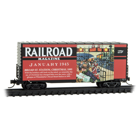 MICRO-TRAINS N Railroad Magazine "Broad St. StationChristmas Tree" 40' Hy-Cube Box Car, January 1945