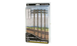 WOODLAND SCENICS O Utility: Pre-Wired Poles, Double Crossbar