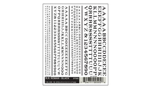 WOODLAND SCENICS Dry Transfer: RR Roman Black