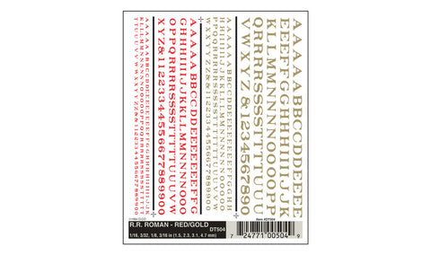 WOODLAND SCENICS Dry Transfer: RR Roman Red/Gold