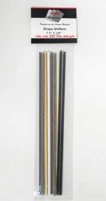 PROFILE 	Shape Shifters - Bendable Abrasive Files -- 2 Each Grit: Brown 100, Dark Gray 120, Tan 220, White 320, Black 400