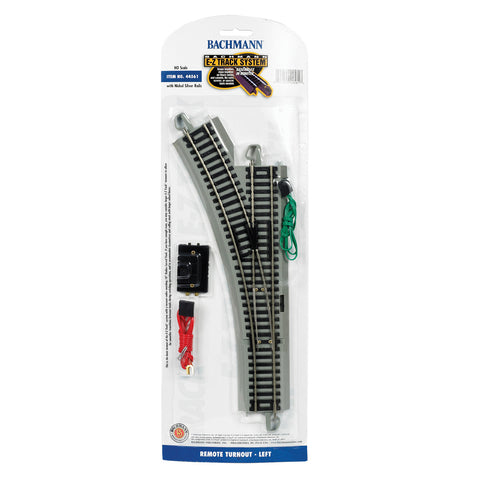 BACHMANN HO E-Z Track Turnout R18" Remote - Left (Gray Roadbed)