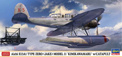 HASEGAWA 1/72 Aichi E13A1 Type Zero Jack Model 11 Kimikawamaru Japanese Seaplane w/Catapult(Ltd Edition)