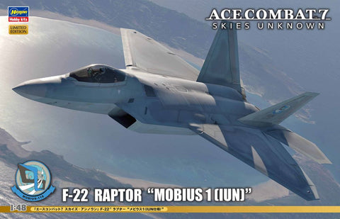 HASEGAWA 1/48 F22 Raptor Mobius 1 Fighter (Based on Aces Combat 7 Skies Unknown video game) (Ltd Edition)