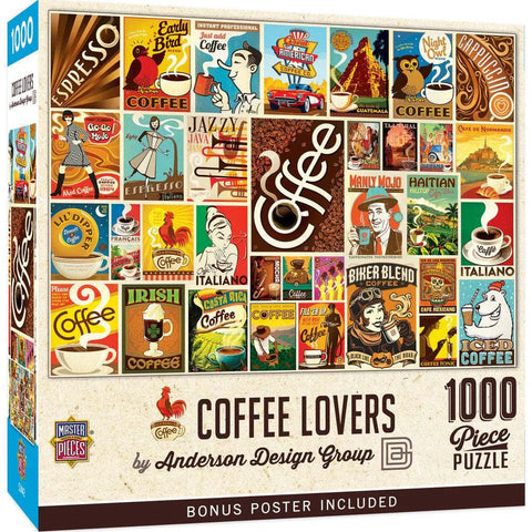 MASTER PIECES 1000-PIECE PUZZLE Vintage Posters - Coffee Lovers