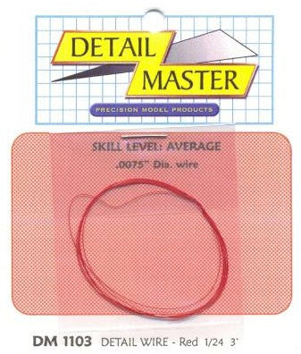 DETAIL MASTER  1/24-1/25 2ft. Detail Wire Red (.0075" Dia.)