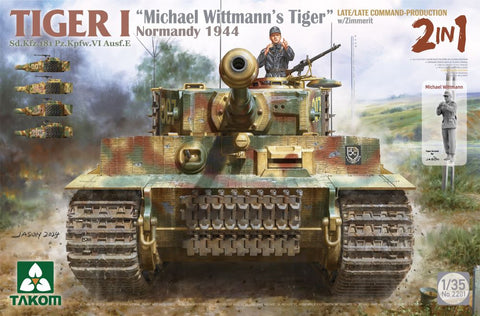 TAKOM 1/35 Tiger I Late Production SdKfz 181 PzKpfw VI Ausf E Tank w/Michael Wittmann Figure (2 in 1)