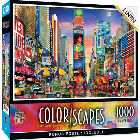 MASTER PIECES 1000-PIECE PUZZLE Colorscapes - Lights, Camera, New York!