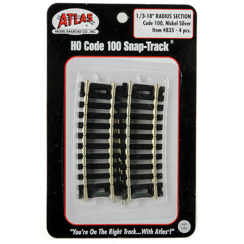 ATLAS HO Code 100 Curve R18"-10 Degree 1/3 Section (4 pcs)