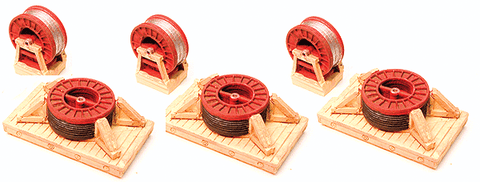 CHOOCH HO Small Steel Ribbed Cable Load -- For N & HO - .5" Diameter; Includes 3 pieces of 2 Different Sizes