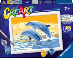 CREART Delightful Dolphins Paint by Numbers Kit