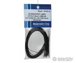 MINIATRONICS Micro Miniature Lamps 1.5V 25mA 1.2mm Diameter - Clear -- Package of 10