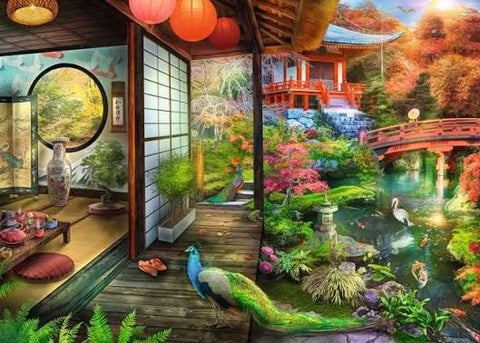 RAVENSBURGER 1000-PIECE PUZZLE Japanese Garden Teahouse