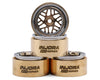 Injora 0.7" D19 ModuWheel Brass & Aluminum Micro Crawler Beadlock Wheels (Black) (4) (8.4g ea) (-2mm Offset) (Ascent-32)