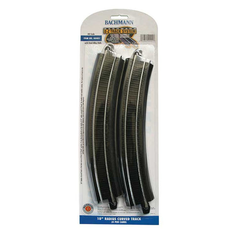 BACHMANN HO 18" Radius Curved (Black Roadbed) (4/pk)