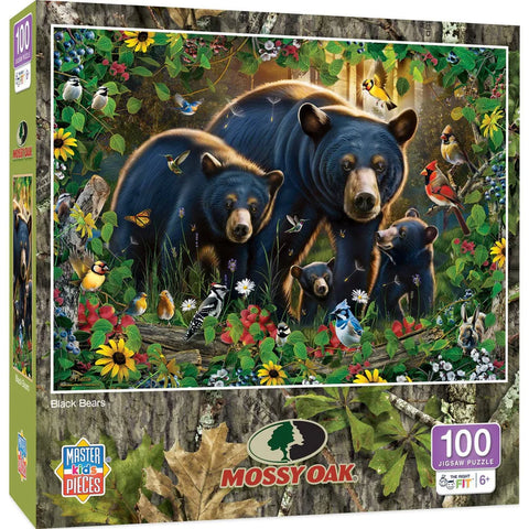 MASTER PIECES 100-PIECE PUZZLE Mossy Oak - Black Bears