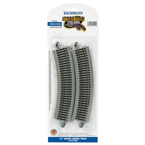 BACHMANN HO E-Z Track Curve R15"-30 Degree (4/pk) (Gray Roadbed)