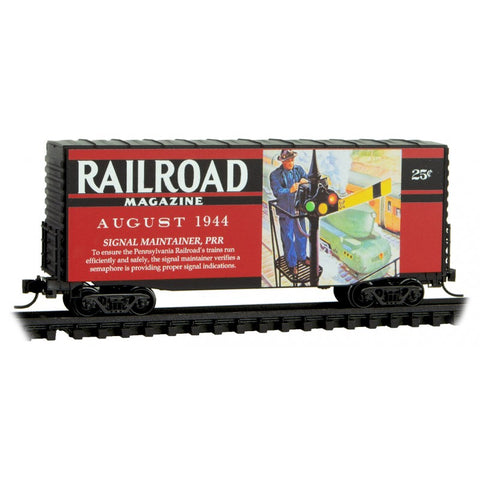 MICRO-TRAINS N Railroad Magazine "Signal Maintainer, PRR" 40' Hy-Cube Box Car, August 1944