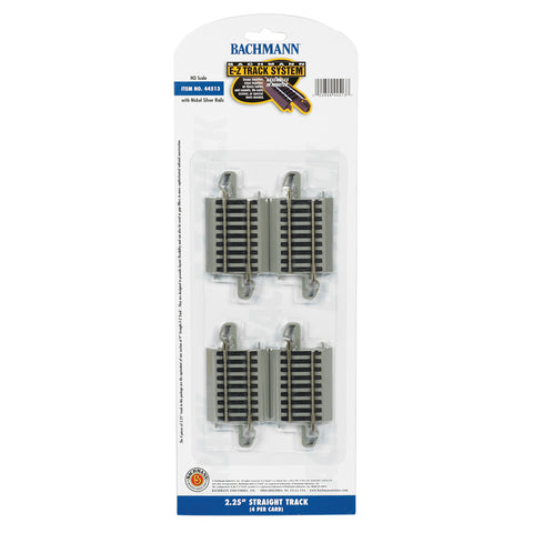 BACHMANN HO E-Z Track Straight 2.25" (Gray Roadbed) (4/pk)