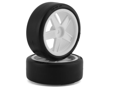 KYOSHO Premounted Drift Tire, 5-Spoke White, 2pcs