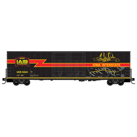 MICRO-TRAINS N Box Car, 60' Excess Height, Double Plug Doors, Rivet Side, Iowa Interstate #8424 (40th Aniversary)