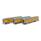 ATHEARN HO Passenger Car, Arch-Roof, UP #2751/4604/1509 (3 car set)