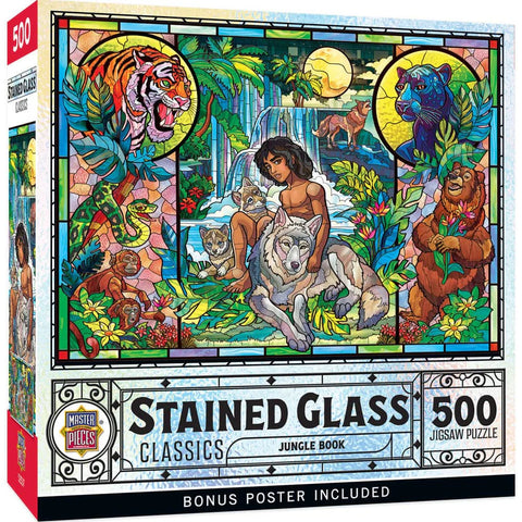 MASTER PIECES 500-PIECE PUZZLE Stained Glass - Jungle Book