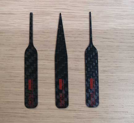 DSPIAE Irregular Carbon Fiber Sanding Stick Set -- Includes 1 Each CFB-01, CFB-02, CFB-03
