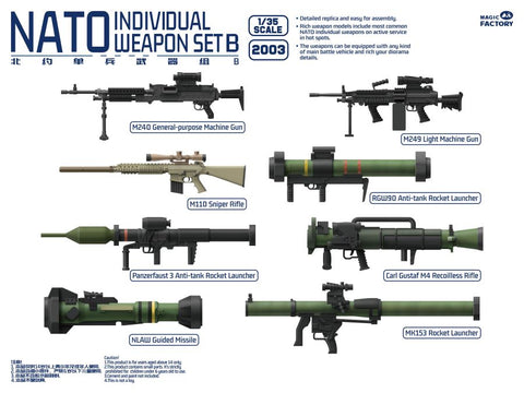 MAGIC FACTORY 1/35 NATO Individual Weapons Set B (2 each of 8 different)erent)