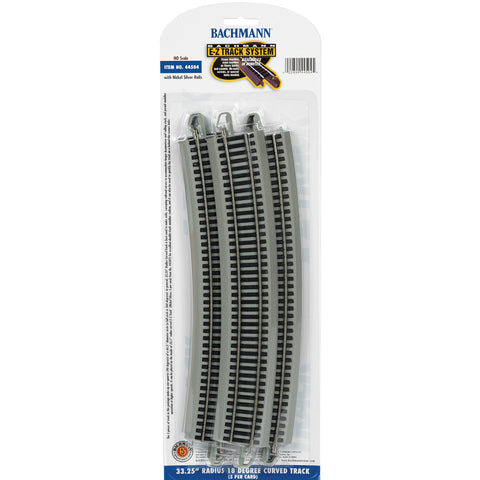 BACHMANN HO E-Z Track Curve R22"-18 Degree (5/pk) (Gray Roadbed)