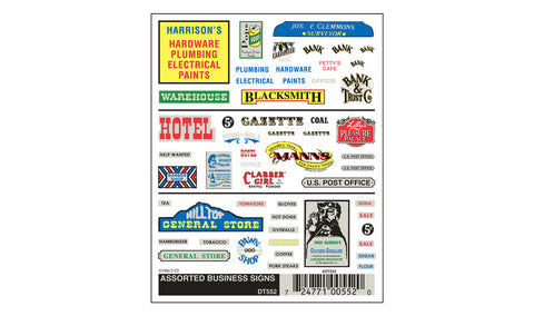 WOODLAND SCENICS Dry Transfer: Assorted Business Signs