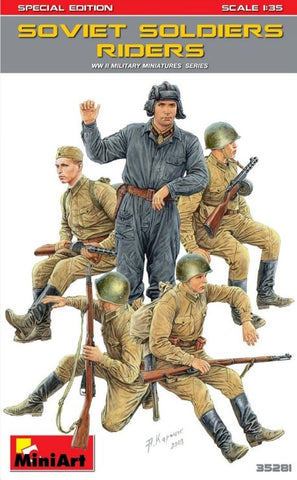 MINIART 1/35 WWII Soviet Soldiers Riders (5) w/ Weapons & Equipment (Special Edition)