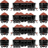 ATHEARN HO Ore Car, 26' Low-Side Tight Bottom w/Load, CP #375505/375543/375571/375607 (4 pack)