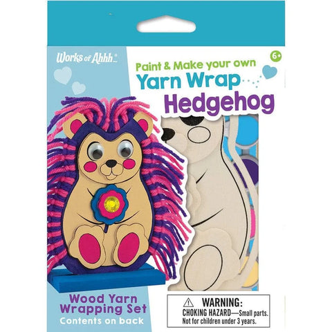 MASTER PIECES Hedgehog- Wood Yarn Wrapping Craft & Paint Kit