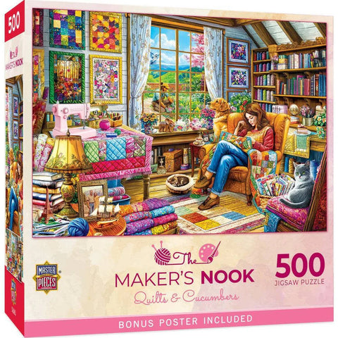 MASTER PIECES 500-PIECE PUZZLE Maker's Nook - Quilts & Cucumbers