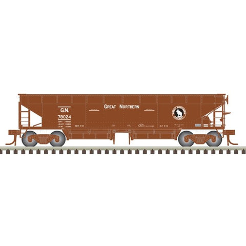 ATLAS N 70-Ton Hart Ballast Car - Ready to Run - Master(R) -- Great Northern #78069 (Mineral Red, black, white)