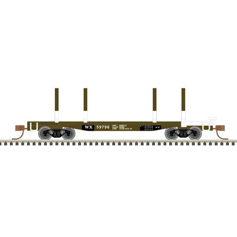 ATLAS N Flat Car, 45' Logging, Weyerhaeuser #59796