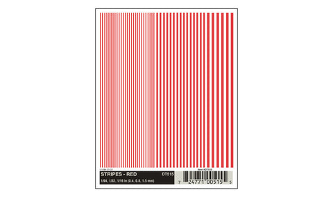WOODLAND SCENICS Dry Transfer: Stripes Red