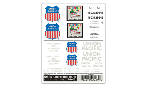 WOODLAND SCENICS Dry Transfer: Union Pacific Box Cars