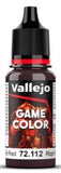 VALLEJO 18ml Bottle Evil Red Game Color