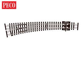 PECO HO  Code 83 Curved Turnout Electrofrog #7 Left