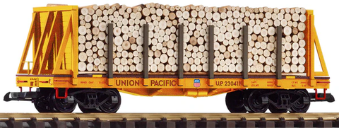 PIKO G  UP Bulkhead Flat w/ Pulpwood Load